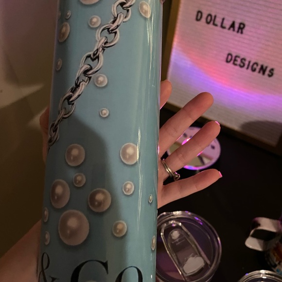 NWT Blue w/pearls& .925 necklace design 20 oz Tumbler look … - Picture 8 of 12